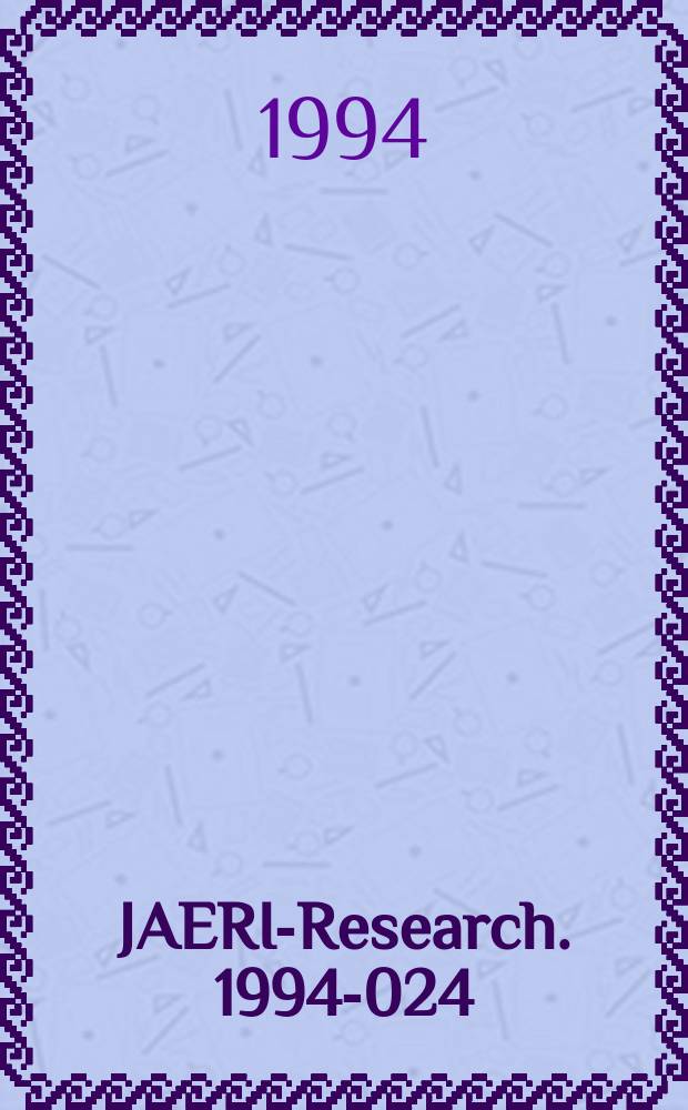 JAERI-Research. 1994-024 : Formation of fine solid particles