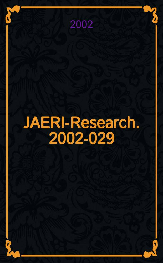 JAERI-Research. 2002-029 : Nuclear data evaluation for...