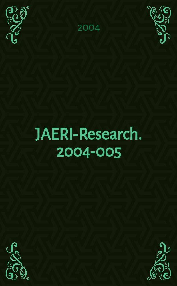 JAERI-Research. 2004-005 : Analysis of impurities in beryllium affecting evaluation of the tritium breeding ratio...