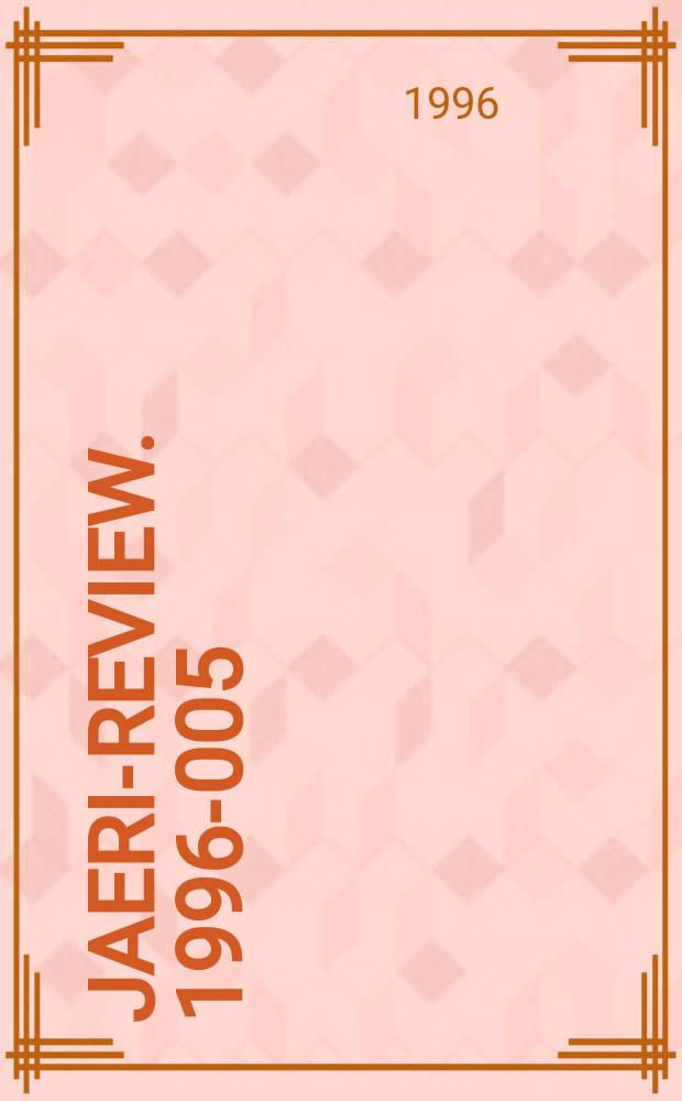 JAERI-Review. 1996-005 : Progress report on safety research on radioactive waste management for the period April 1993 to March 1995