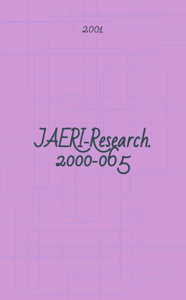 JAERI-Research. 2000-065 : Analysis of occupational...