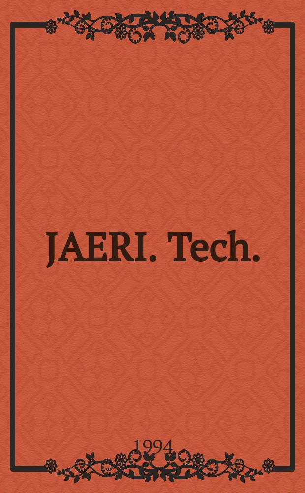 JAERI. Tech.
