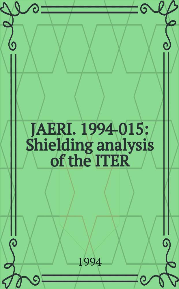 JAERI. 1994-015 : Shielding analysis of the ITER/EDA NBI duct