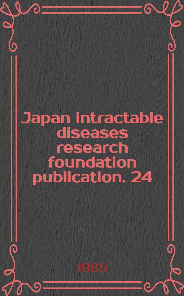 Japan intractable diseases research foundation publication. 24 : Pancreatitis