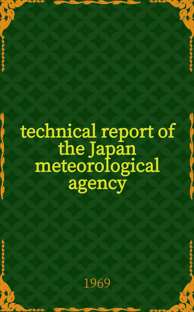 technical report of the Japan meteorological agency