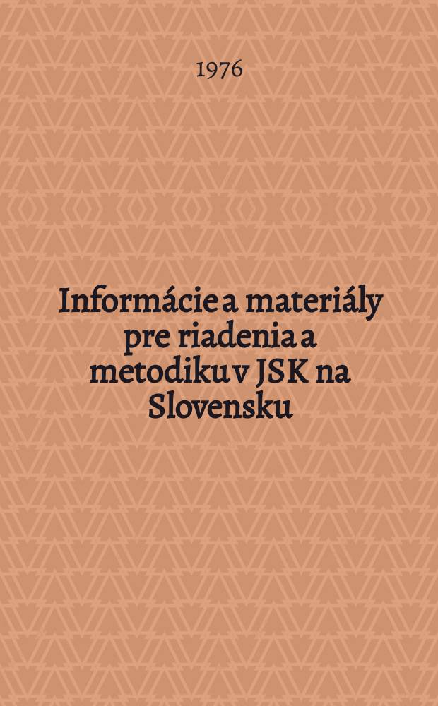 Inform&aacute;cie a materi&aacute;ly pre riadenia a metodiku v JSK na Slovensku : Bull. pre riadiacu a metodick&uacute; pr&aacute;cu v JSK. Č.112 : Knižničn&aacute; &scaron;tatistika a jej využitie