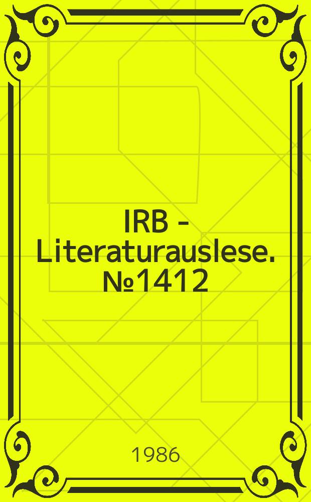 IRB - Literaturauslese. №1412 : (Denkmalpflege und Wohnumfeldverbesserung)