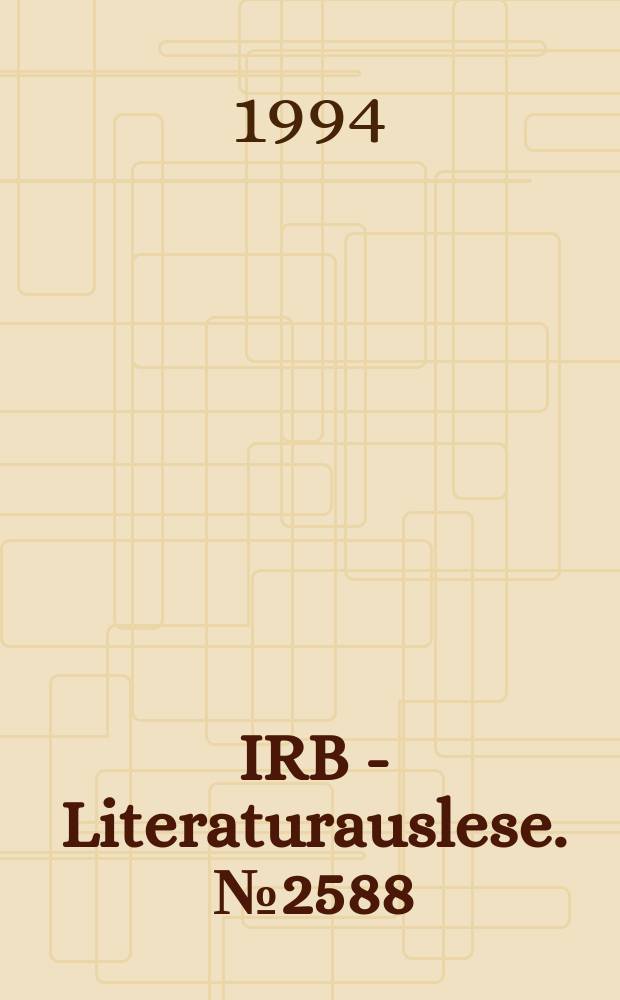 IRB - Literaturauslese. №2588 : Kriminalität im städtischen Baum