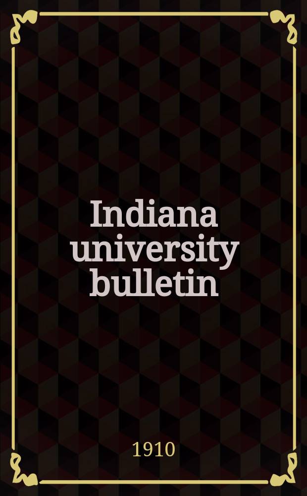 Indiana university bulletin