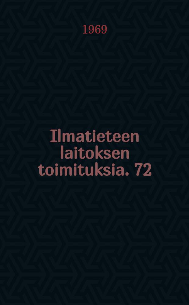 Ilmatieteen laitoksen toimituksia. 72 : On the warming of the troposphere in spring in North Finland