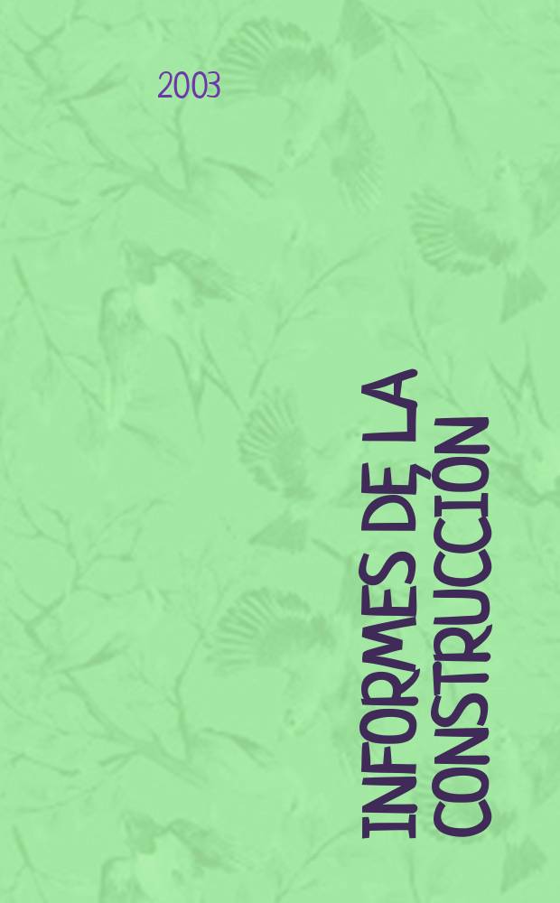 Informes de la construcción : Revista de información técnica. Vol.55, Указатель