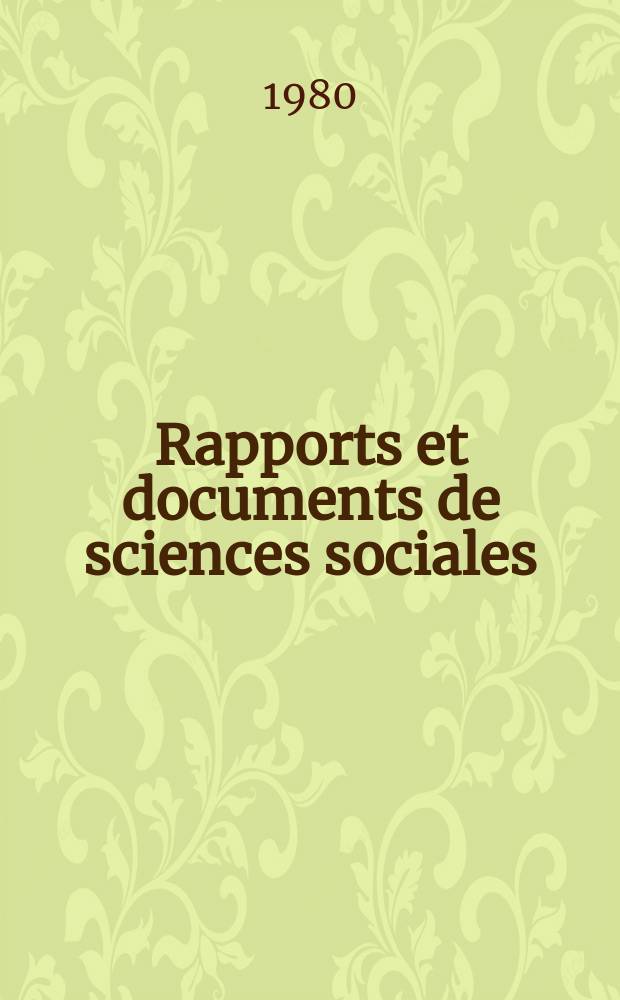 Rapports et documents de sciences sociales : Documents sp&eacute;ciaux du Centre de documentation des sciences sociales. №42 : (Australie, Fidji, Hong-Kong, Inde, Papouasie-Nouvelle-Guin&eacute;e, Sri Lanka)