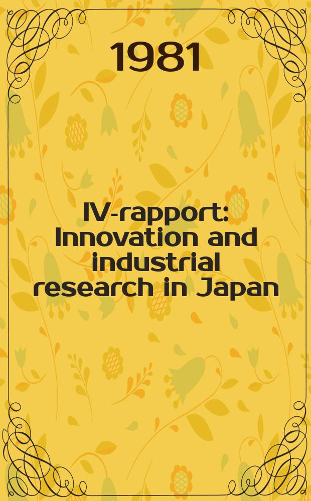 IVA- rapport : Innovation and industrial research in Japan