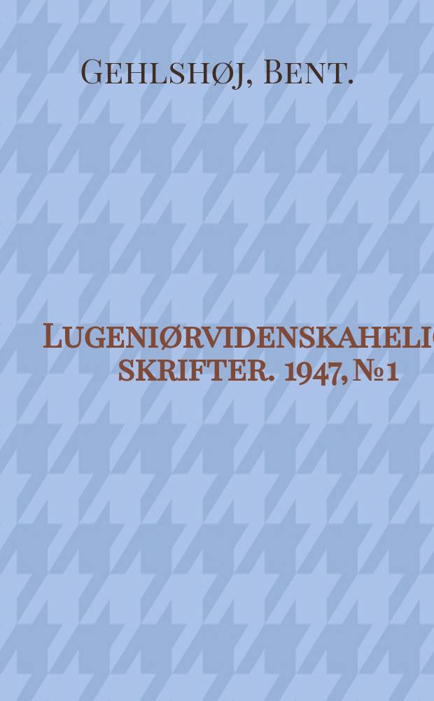 Lugeniørvidenskahelige skrifter. 1947, №1 : Electromechanical and electroacoustical analogies