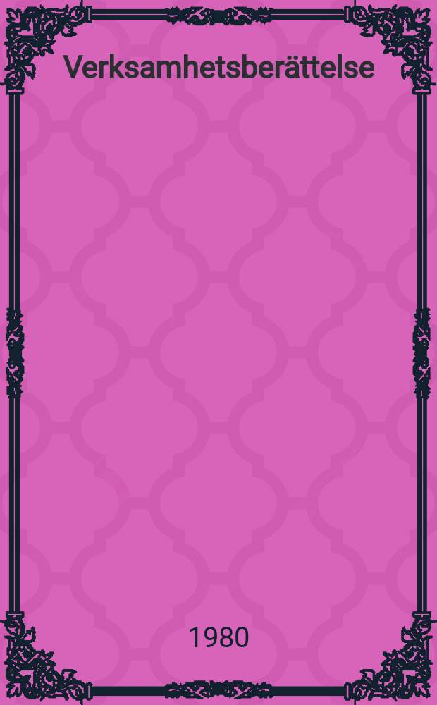 Verksamhetsberättelse