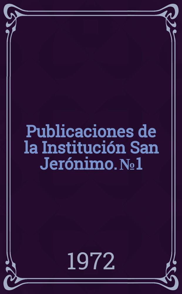 Publicaciones de la Institución San Jerónimo. №1 : Escatologías de los profetas