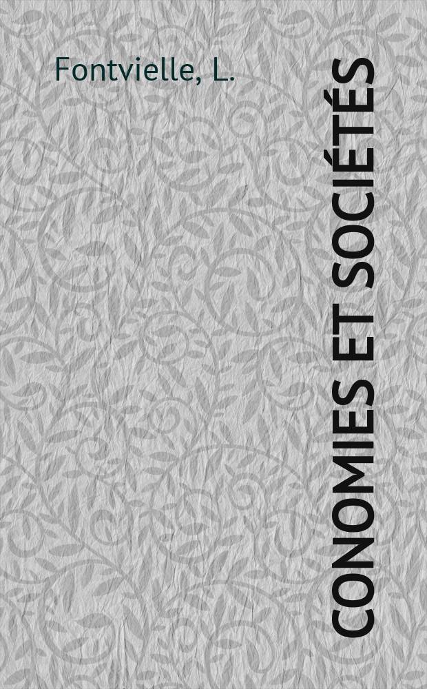 Économies et sociétés : Cahiers de l'Inst. science économique appliquée, Laboratoire du Collège de France associé au C.N.R.S. T.10 №9/12 : Évolution et croissance de l'état français