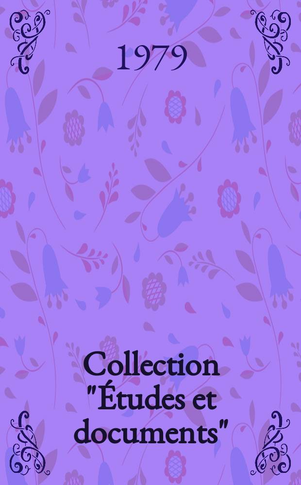 Collection "Études et documents"