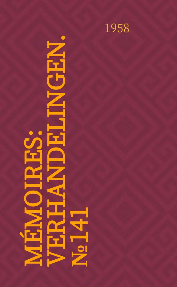 Mémoires : Verhandelingen. №141 : Contribution a l'étude du Dinantien de la Belgique