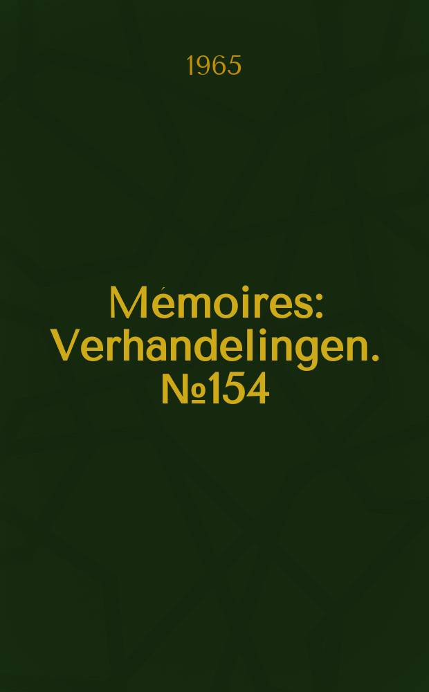 M&eacute;moires : Verhandelingen. №154 : La Flore et la faune du bassin de chasse d'Ostende (1938-1962)