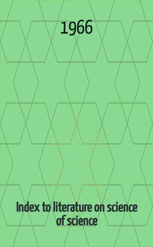 Index to literature on science of science