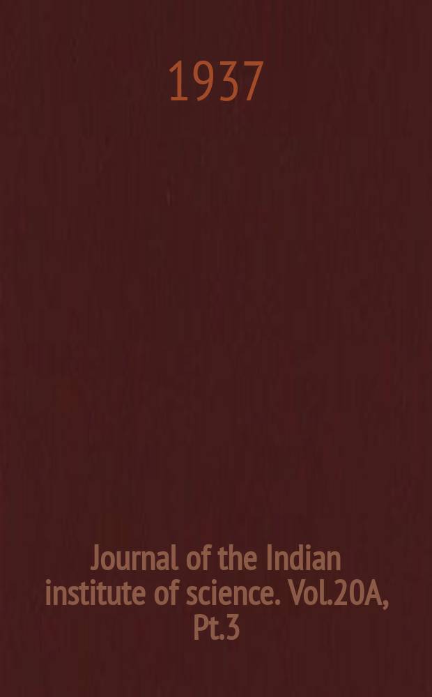 Journal of the Indian institute of science. Vol.20A, Pt.3/6 : Equilibrium in...