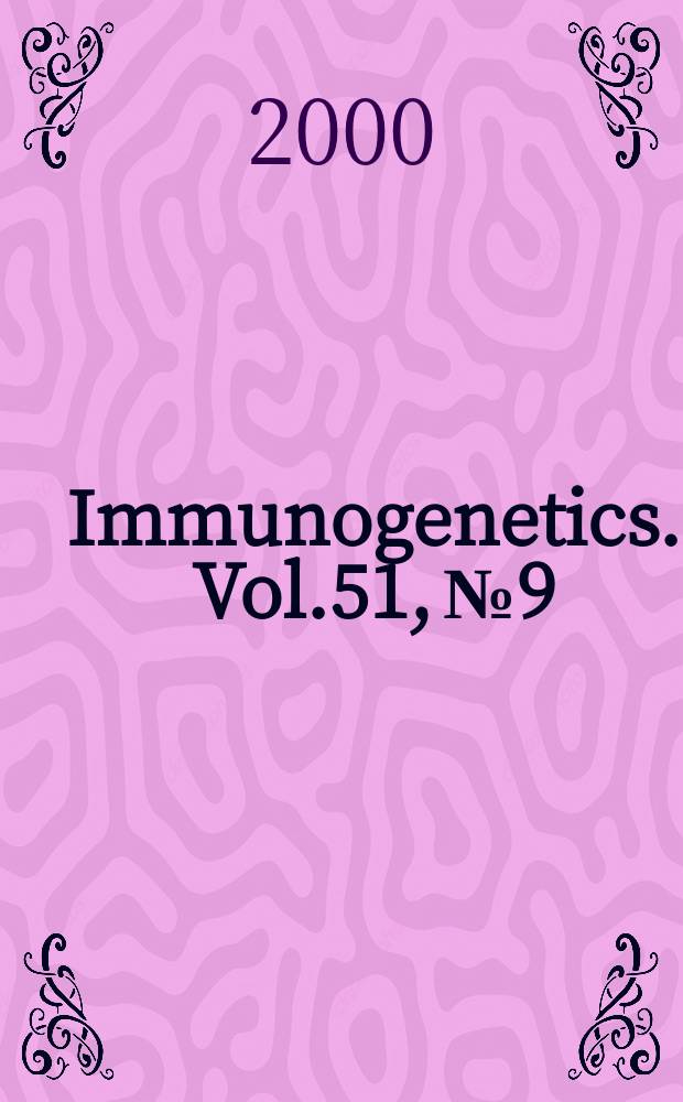 Immunogenetics. Vol.51, №9