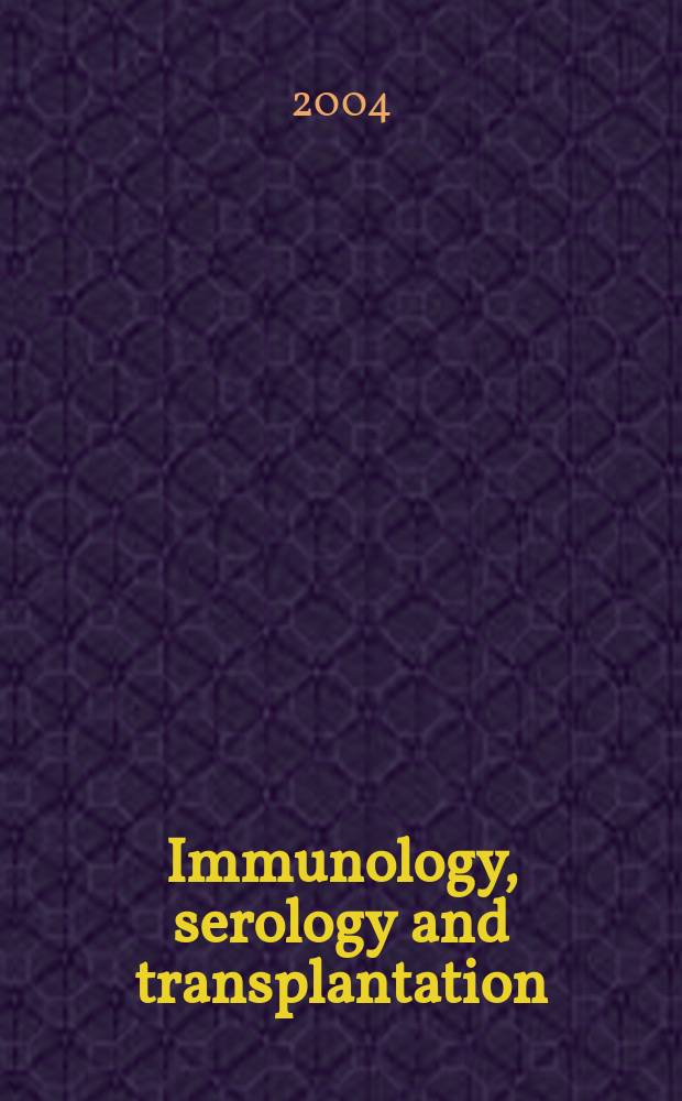 Immunology, serology and transplantation : Section 26. of Excerpta medica. Vol.111, №3