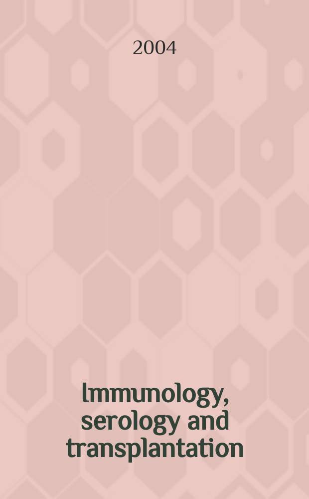 Immunology, serology and transplantation : Section 26. of Excerpta medica. Vol.111, №5