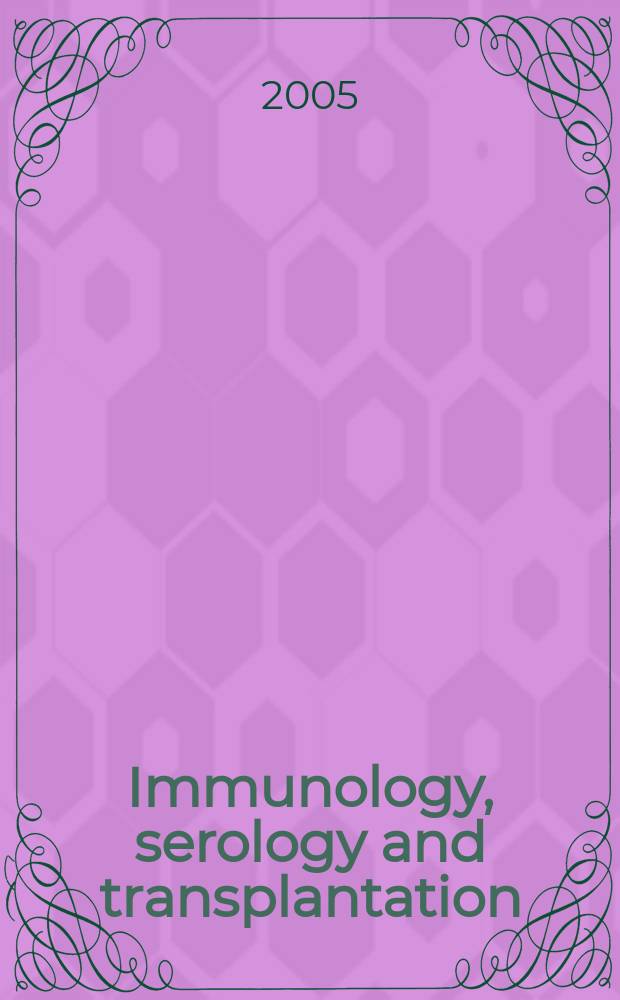 Immunology, serology and transplantation : Section 26. of Excerpta medica. Vol.114, №2