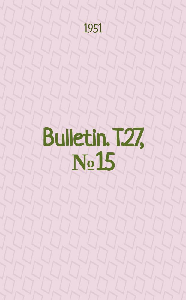 Bulletin. T.27, №15 : Contribution &agrave; la connaissance des Staphylinidae