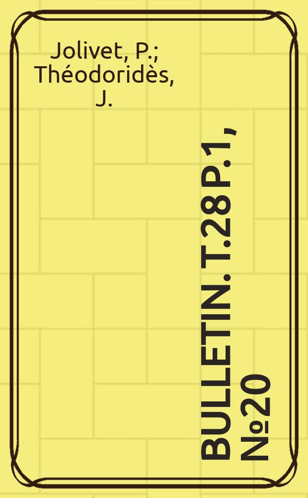 Bulletin. T.28 P.1, №20 : Les parasites, phorétiques et prédateurs des Chrysomeloidea (Coleoptera)