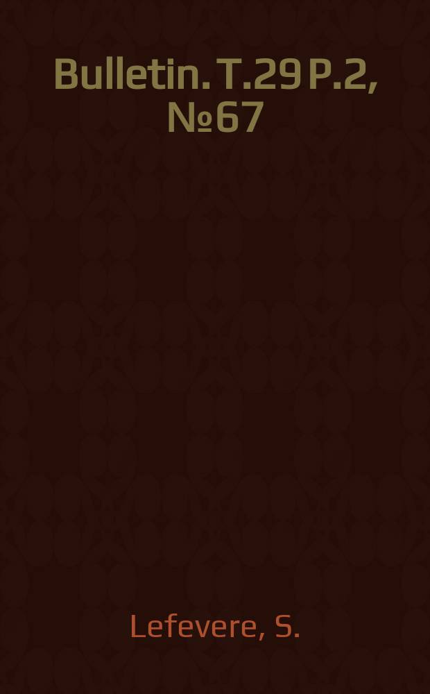 Bulletin. T.29 P.2, №67 : Sur la phosphatase alcaline chez les Cestodes