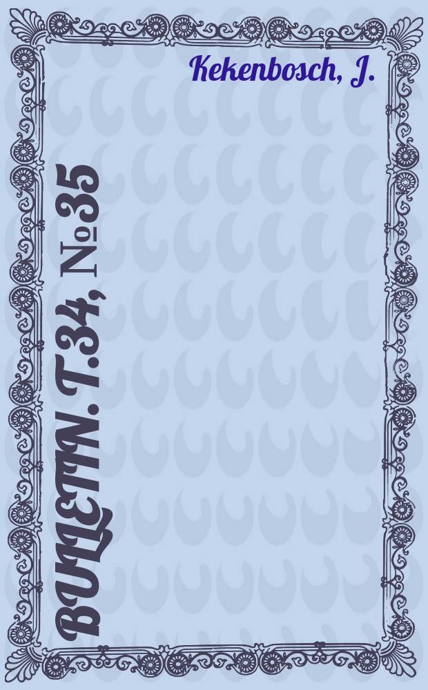 Bulletin. T.34, №35 : Note sur quelques araignées de la Baraque - Fraituce