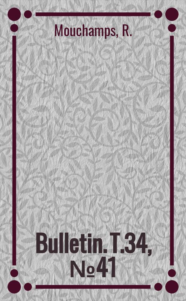 Bulletin. T.34, №41 : Notes quelques Coelostoma (Brullé) (Coléoptères Hydrophilidae) principalement africains