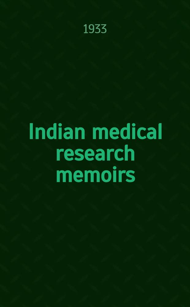 Indian medical research memoirs : Suppl. series to the Indian journal of medical research Memoir №14-. №26 : An Investigation into the value of an etherized vaccine in the prophylactic treatment of rabies. P.8