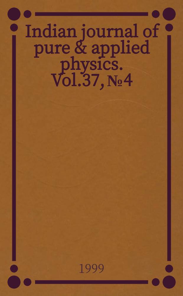 Indian journal of pure & applied physics. Vol.37, №4 : (Solid state lonics)