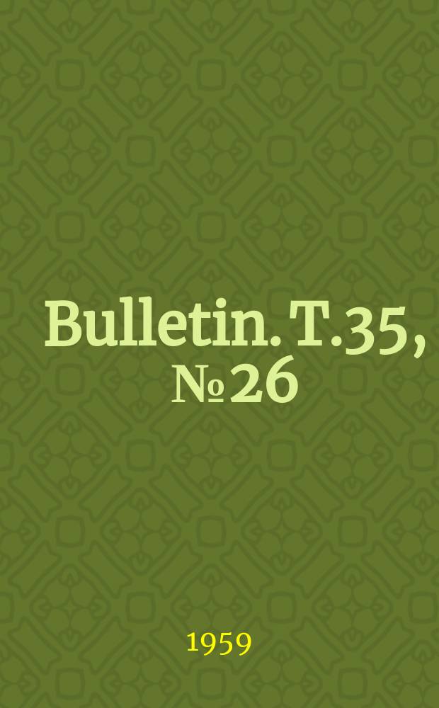 Bulletin. T.35, №26 : El ganero Cymindidius Chaudoir (Coleopteros Carabidos)
