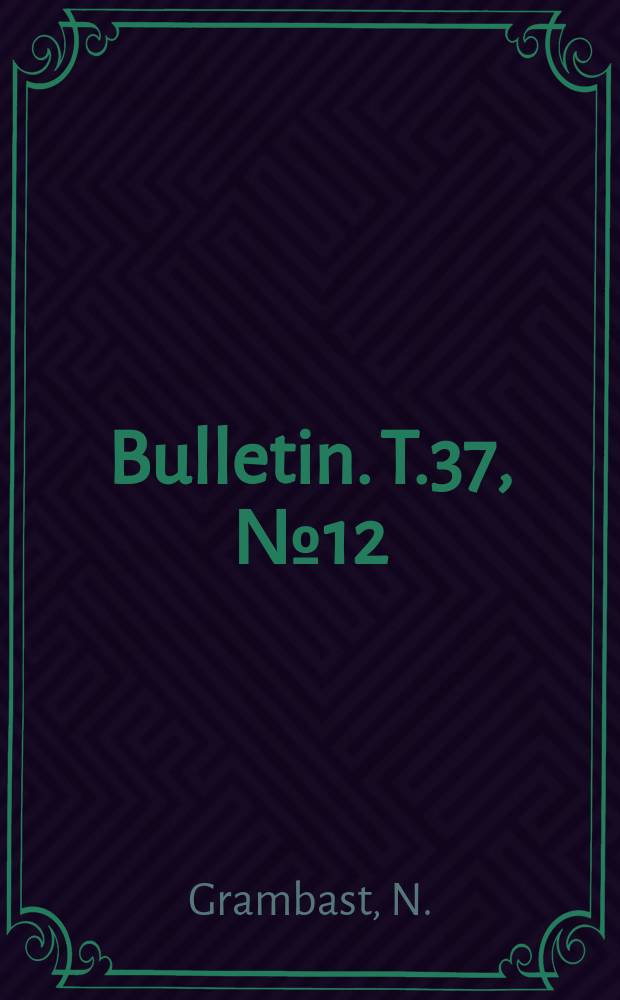 Bulletin. T.37, №12 : Piranheoxylon Stockmansi n. gen. n. sp. bois d'euphorbiacées de l'Éocene de Belgique