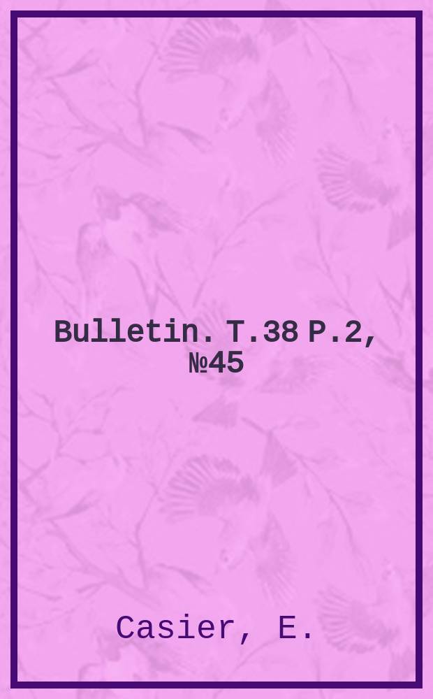 Bulletin. T.38 P.2, №45 : Propos sur l'importance des fluctuations de l'activit&eacute; solaire dans le d&eacute;terminisme des transgressions marines et d'autres facteurs physiques de l'&eacute;volution de la biosph&egrave;re