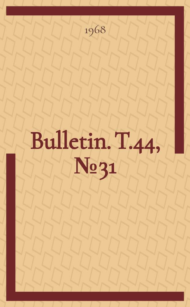 Bulletin. T.44, №31 : Expédition antarctiques belgo-néerlandaises 1966-1967