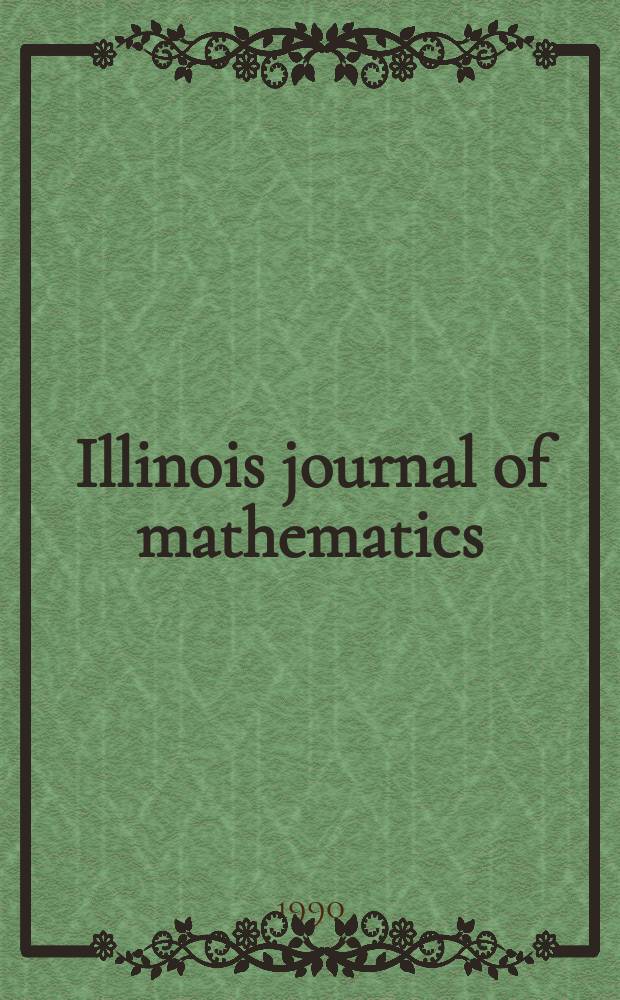 Illinois journal of mathematics : A quarterly journal publ. by the University of Illinois. Vol.34, №2(135) : (Papers on DeRham theory)