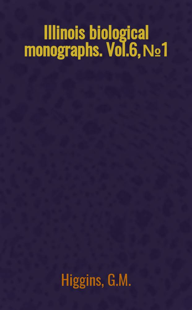 Illinois biological monographs. Vol.6, №1 : The nasal organ in amphibia