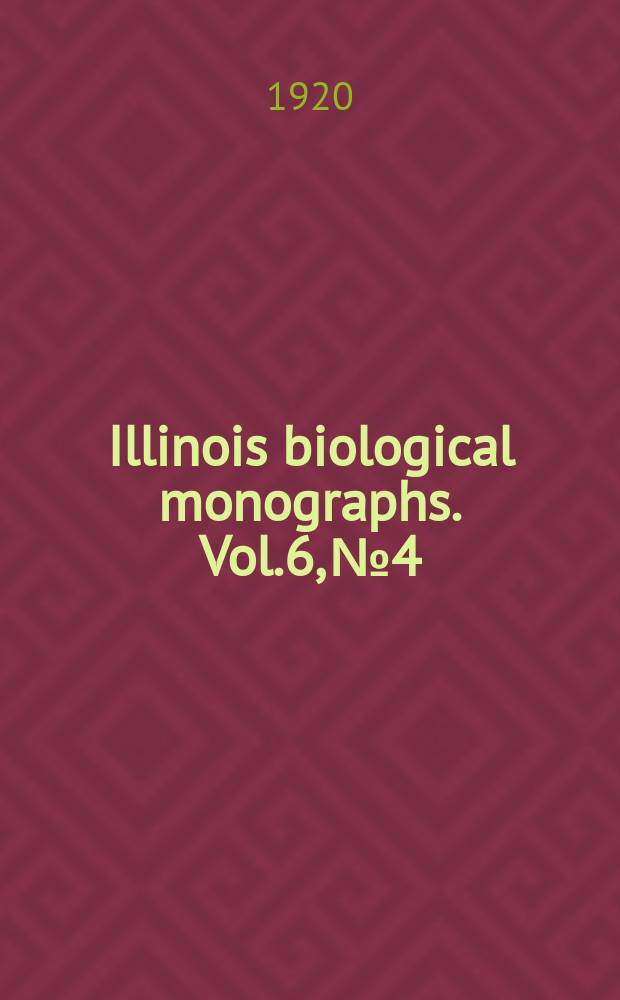 Illinois biological monographs. Vol.6, №4 : The larvae of the Coccinellidae