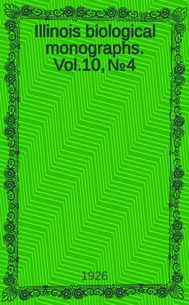 Illinois biological monographs. Vol.10, №4 : A comparison of the animal communities of coniferous and deciduous forests
