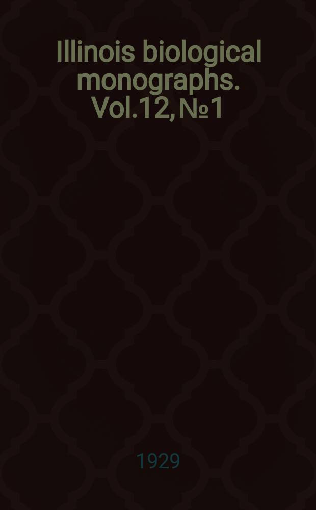 Illinois biological monographs. Vol.12, №1 : Morphological studies of the genus Cercospora