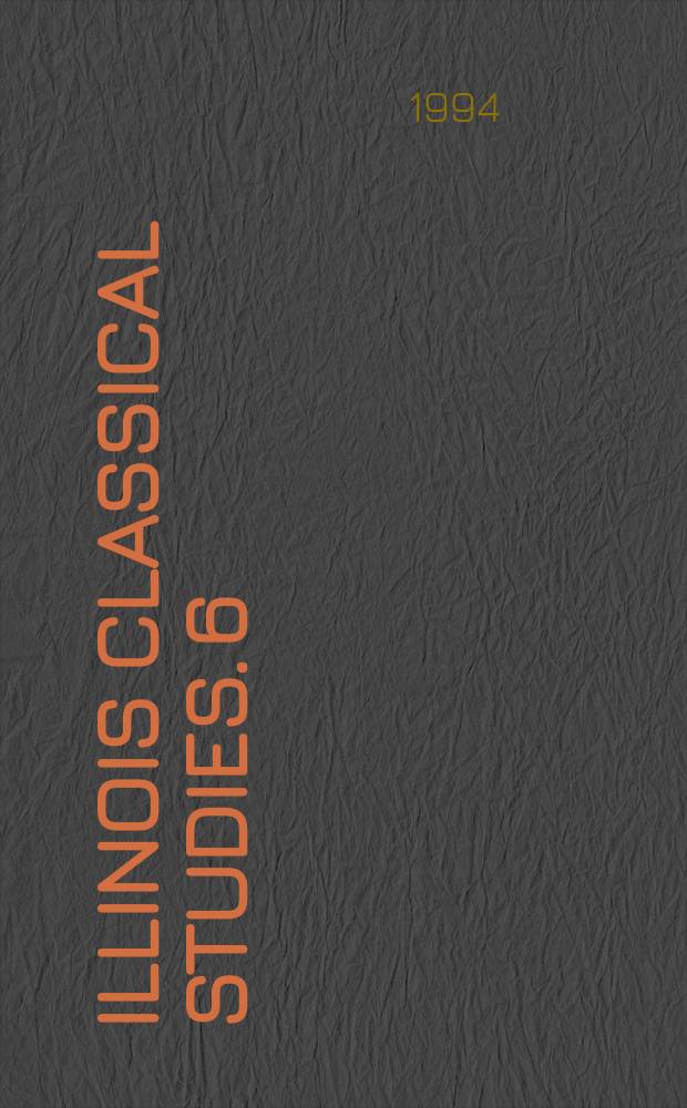 Illinois classical studies. 6 : Patristic textual criticism