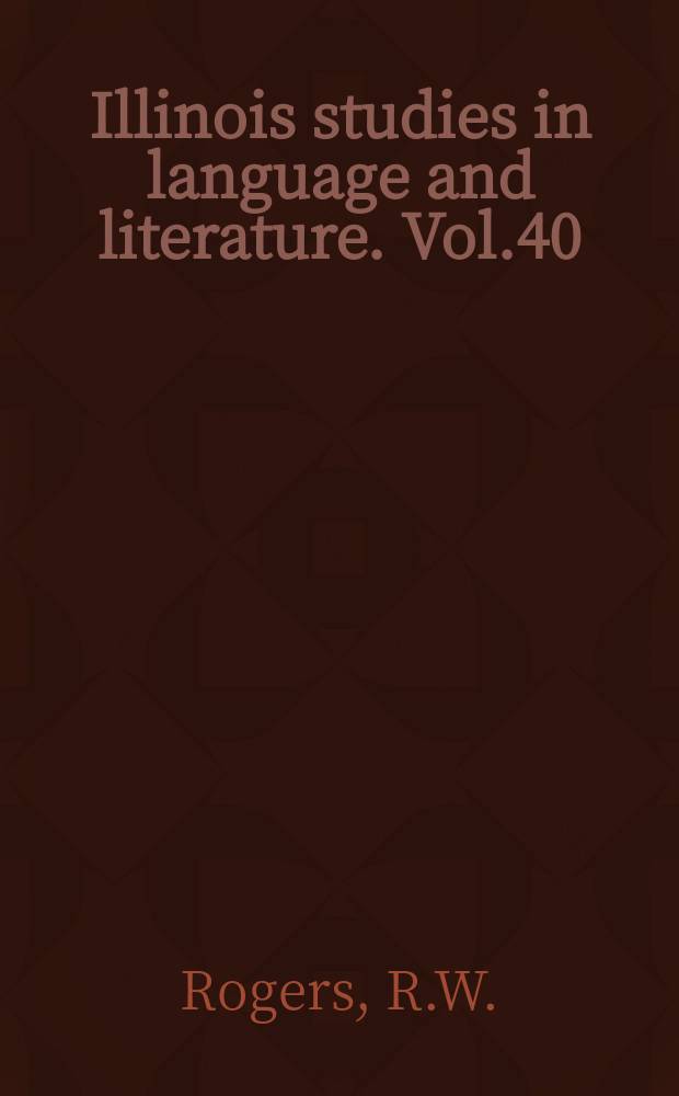 Illinois studies in language and literature. Vol.40 : Major satires of Alexander pope