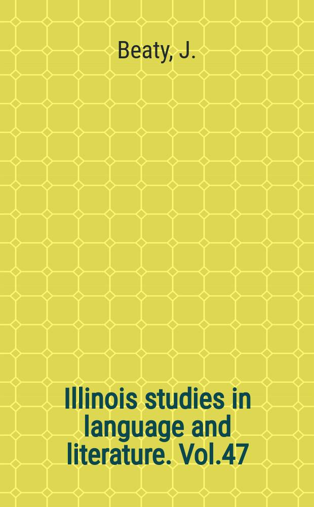 Illinois studies in language and literature. Vol.47 : Middlemarch from notebook to novel