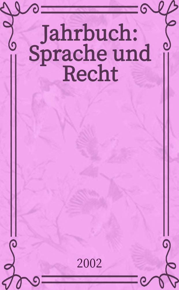 Jahrbuch : Sprache und Recht